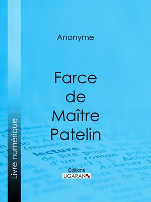 cover image of Farce de Maître Pierre Pathelin